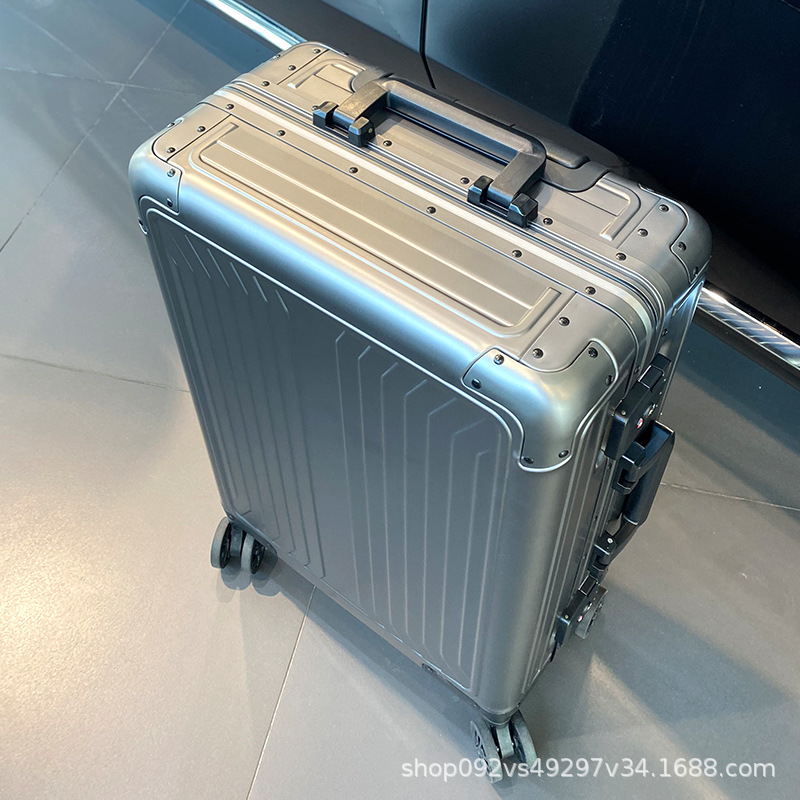 High-end business all-aluminum magnesium alloy pull rod luggage female 20 inch boarding 24 suitcase male silent universal wheel tide