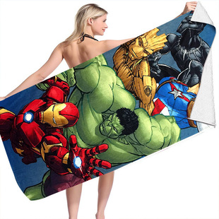 Marvel Iron Man Beach Towel Microfiber Double-sided Fleece Beach Towel Swimming Bath Towel Varied Square Towel Beach Towel