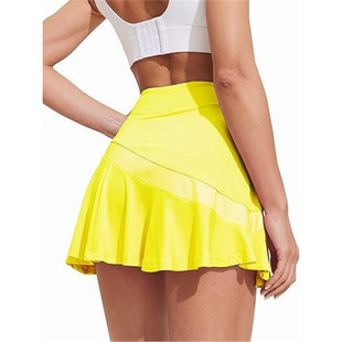 in stock Casual Fashion Yoga Skirt Running Anti-running Loose High Waist Slimming Yoga Sports Tennis Skirt