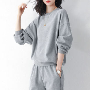 Waffle sports suit women's 2023 Spring and Autumn New Fashion long-sleeved casual running clothes sweater two-piece women's clothing