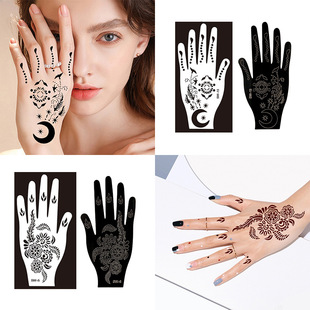 Cross-border Hollow Hand Henna Tattoo Template Body Painting Semi-permanent Template Easy to Operate