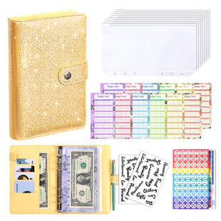 Customized macaron a6pu leather loose-leaf notebook creative cash budget Financial Planner journal
