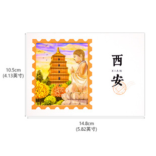 Transparent Postcard Xi'an Bell and Drum Tower Postcard Card Commemorative Gift Tourist Souvenir Xi'an Landmark Building