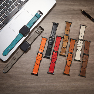 Для ремешка для Apple Watch Apple iwatch8765 силиконовая наклейка Crazy Horse ретро кожаный тонкий кожаный ремешок для умных часов кожаный