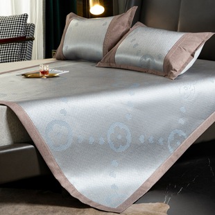 Summer Carbon Light Ice Silk Mat Three-Piece Mattress Machine Washable Folding Dormitory Ice Rattan Mat Air-Conditioned Soft Mat Bamboo Mat
