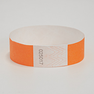 Disposable Identification Band Orange Wrist Band Logo Entertainment Band Bar Ticket Tyvek DuPont Paper Material