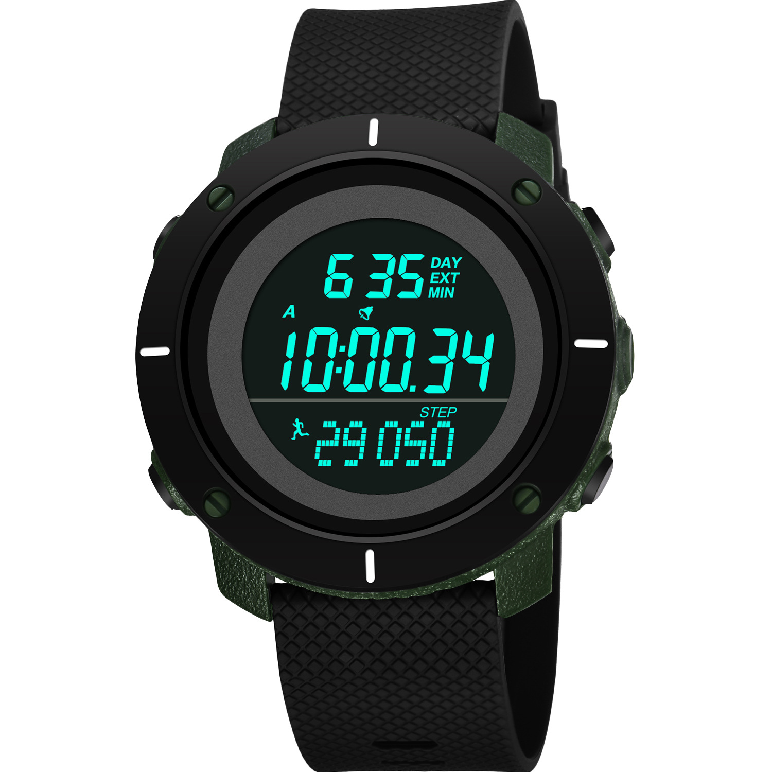 Waterproof Wristwatch 3D Step Counting Watch for Male Students Multifunctional Electronic Watch with Large Dial, Luminous Digital Display, Trendy Style
