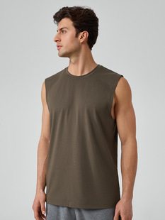 Men's Yoga Sports Vest Wide Shoulder Modal Cool Breathable Loose Waistcoat Sleeveless Fitness Top 51118