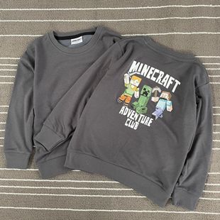 Внешняя торговля детская одежда оптом Minecraft средние и большие детские толстовки с героями мультфильмов для мальчиков экспорт хвостовых товаров