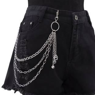 Distinctive Fashion Pants Chain Cute Puppy Cat Claw Pendant Metal Multi-layer Pants Chain All-match Clothing Accessories