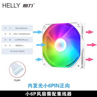 Большое количество HELLY постоянная сила 12CM корпус вентилятор RGB Shenlight Синхронный охлаждающий вентилятор PWM контроля температуры небольшой 6P