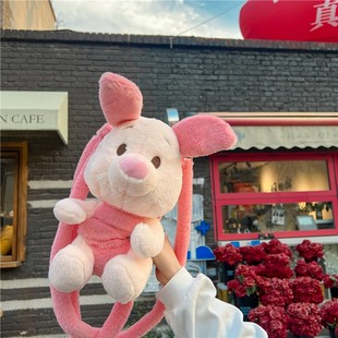 Cute cartoon Pijie piggy bag female 2024 New Ham plush doll backpack fashion shoulder bag