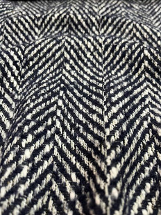 Ready Supply Gold Thread Herringbone Woolen Outwear Material Shaoxing Fabric