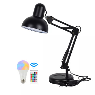 Creative retro desk lamp home study children's bedroom eye protection LED reading lamp long arm student desk lamp wholesale