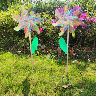 Colorful laser windmill toys large children outdoor decorative props diy handmade material bag toys wholesale
