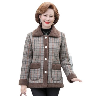 TikTok Middle-aged Mother Winter Short Coat Middle-aged and Elderly Women's Autumn and Winter New Fashion Western Style Top