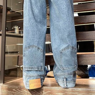 2024 Spring and Summer New American High Street Pants Fried Street European and American Retro Inverted Jeans Niche Trendy Pants