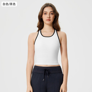 Spring and Summer All-match Casual Seamless Sports Vest Women's Belt Chest Pad I-back Fitness Yoga Clothes Top D25029