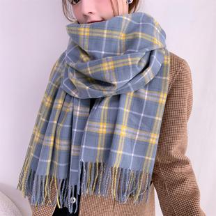 2024 New Autumn and Winter Long Scarf Women's Winter Korean-Japanese Version Student Christmas Cashmere College All-match Plaid Shawl