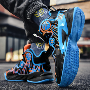 Winter fleece-lined Cotton Shoes Children's Basketball Shoes Boys New Style Middle School Children's War Boots Leather Boys' sneaker Middle School Students