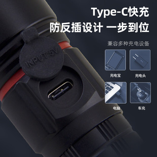 2023 new multi-function flashlight led three zoom outdoor adventure magnetic aluminum alloy USB flashlight