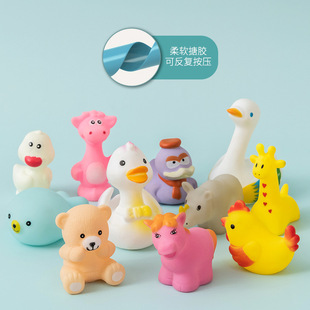 Купальные игрушки детские игрушки для воды маленькая Желтая утка винил маленькие животные Дети щепотку вызов игрушки оптом