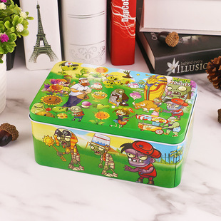 Wooden Children Iron Boxed Puzzle 60/100/200 Pieces Educational Toys Cartoon Plane Puzzle Kindergarten Wooden