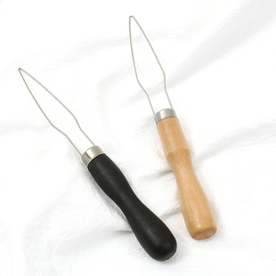 Big small size Wooden Handle Button Threader Garment Factory Quick Button Tool Hand Button Threader Quick Button Tucker