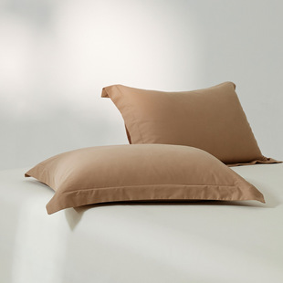 100 Long-staple Cotton Sanding Pillowcase Pair Household Solid Color Pillow suit Pure Cotton Cotton High-grade Sense