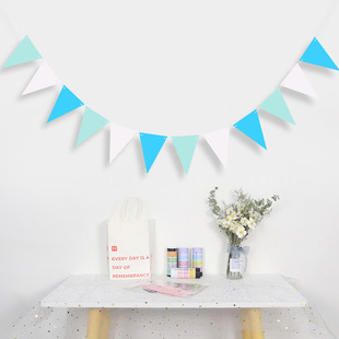 Colorful pennant kindergarten baby party decoration pennant background decoration banner Garland tent decoration