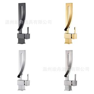Foreign Trade Golden All-Copper Countertop Basin Hot and Cold Water Rotating Faucet European and American Creative Antique Faucet