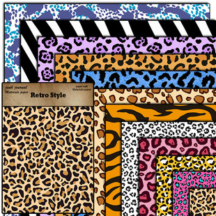 Cross-border Amazon wholesale retro multi-color leopard print background 14x18cm12 double glue material paper hand account decoration