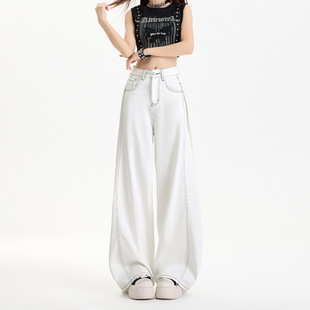 Tester Cotton Lyocell Loose Wide Leg Pants Slimming Leg Long Stitching Long Leg Breathable Cool Spring and Summer Spandex