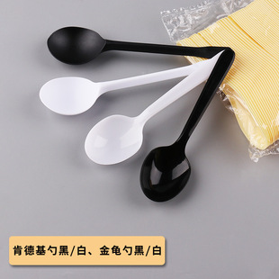 Fruit fishing disposable spoon individually packaged commercial plastic dessert ice cream takeaway small soup spoon with long handle