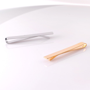 Simple white steel tie clip men's business professional simple silver tie clip Golden fashion pin gift box