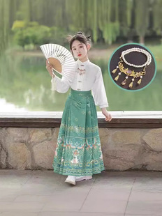 Girls' Hanfu Chinese Style Ming Style Horse-faced Skirt Children's Tang Suit Retro Fairy Skirt Spring and Autumn New Style Girl's Ancient Dress