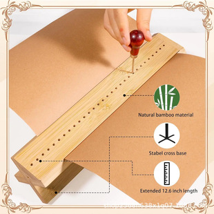 Bamboo Stapler Wooden Book Binding Kit Book Lovers Punching Holder Paper Document Stapler