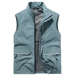 Quick-drying Multi-pocket Vest Men's Spring and Autumn Thin Outdoor Loose Vest Workwear Vest Men's plus size Vest
