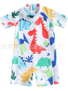 New Beach long sleeve sun protection baby girl surfing suit one-piece split zipper side men's and women's 2-6 years old children's swimsuit