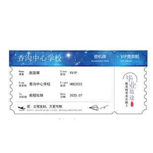 Memorial graduation wedding invitation ticket stub star transparent diy plane ticket acrylic boarding pass