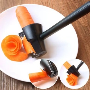 New Creative Stainless Steel Multifunctional Vegetable and Fruit Salad Flower Roller Old Curly Knife Creative Pattern Carving