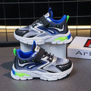 Children's sneaker Boys Shoes Summer 2024 Children's Shoes Mesh Breathable Mesh Shoes Lightweight Soft-soled Running Shoes