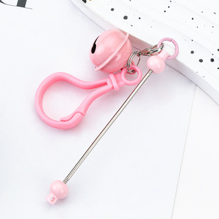 in stock DIY Beaded Bell Keychain Christmas Bell Accessories Keychain Candy Color Plastic Keychain Pendant