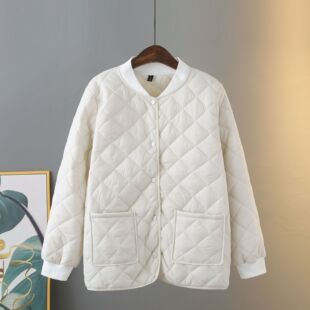 Plus size lightweight cotton-padded coat slimming coat women's baseball uniform for 200kg quilted warm stand collar cotton-padded jacket TikTok Kuaishou 564