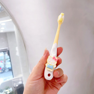 4 pieces of cute princess children's toothbrush soft hair 3-6 years old 6 to 12 years old beginner baby tooth care ten thousand hair toothbrush