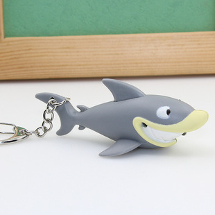 2 Ocean pendant crafts 2# shark bead chain LED light emitting key chain creative gift key ring
