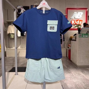 in stock Children's suit Summer New Men's and Women's Cotton Leisure Sports Short-sleeved T-shirt Beach Shorts suit