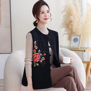 Xi Mom Wedding Dress Autumn Waistcoat Wedding Mother Engagement Tang Dress Top Chinese Style Vest Vest