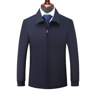 Foreign Trade Autumn Middle-aged Men's Jacket Middle-aged and Elderly Lapel Leadership Jacket Dad Clothes Autumn and Winter Men's Jacket