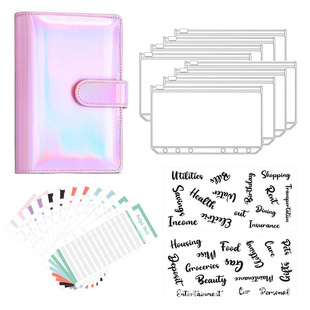 in stock cross-border colorful A6 loose-leaf book Macaron hand book cash budget 6 hole binder
